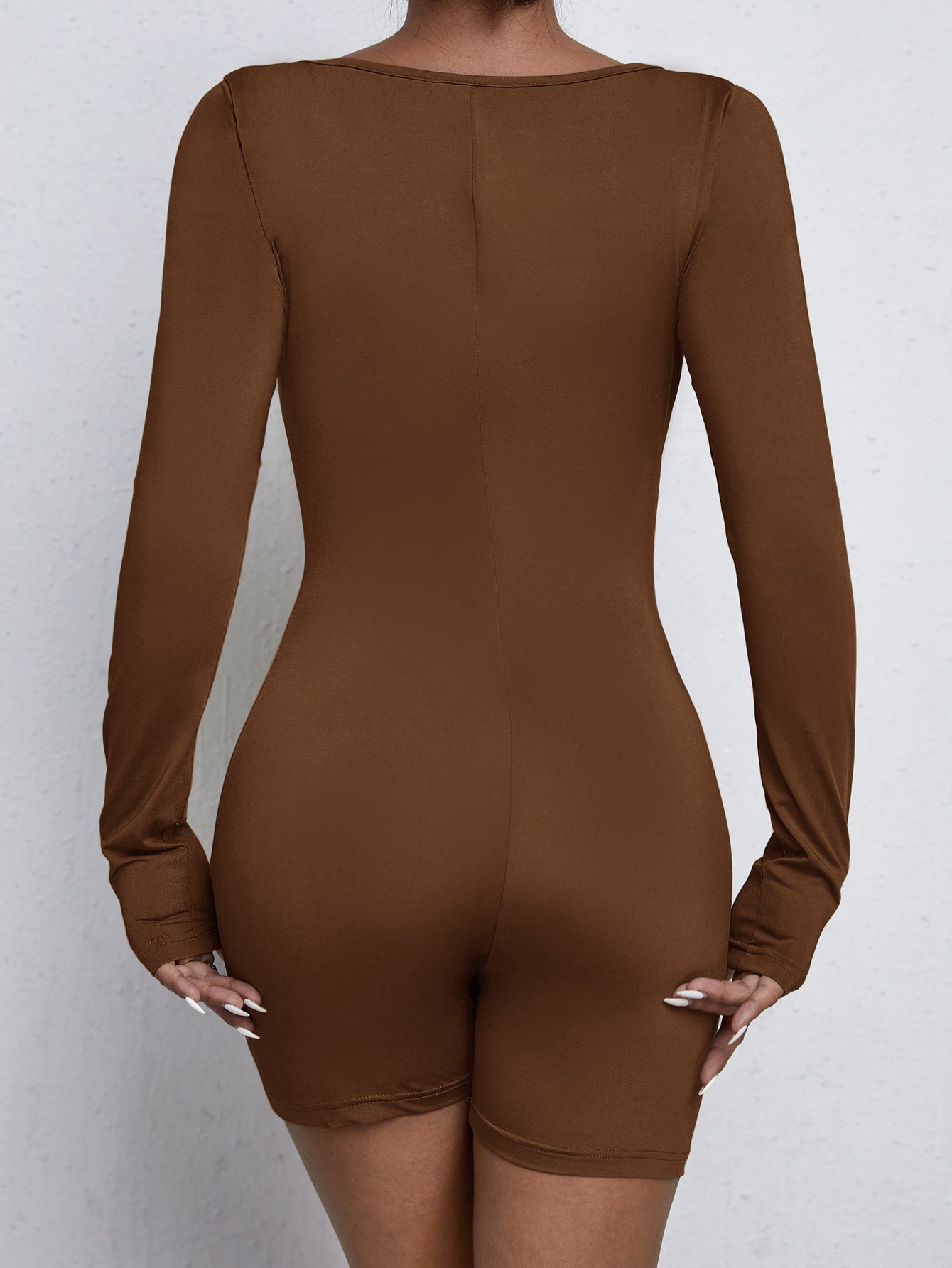 Unitard Romper with U-Neckline