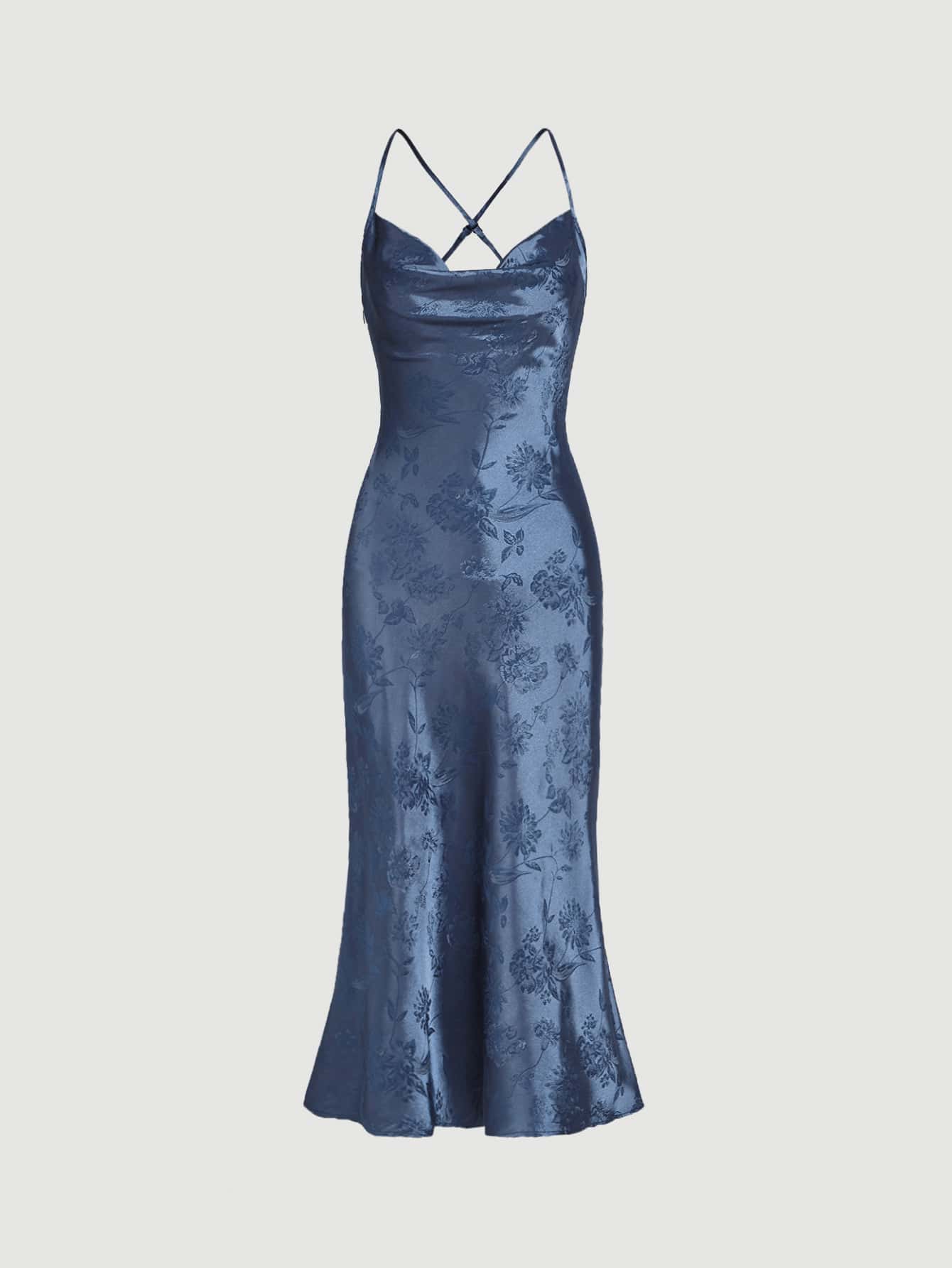 Belle Jacquard Satin Cami Kleid