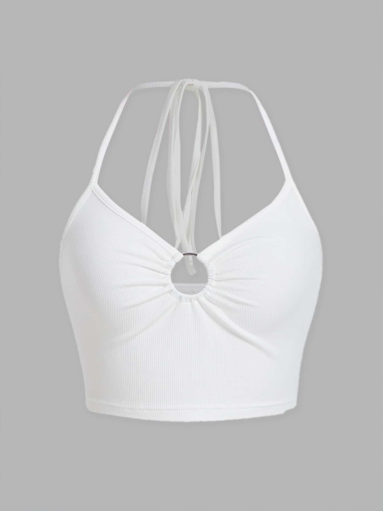 Ring-Back Tied Strappy Top with Crisscross Straps