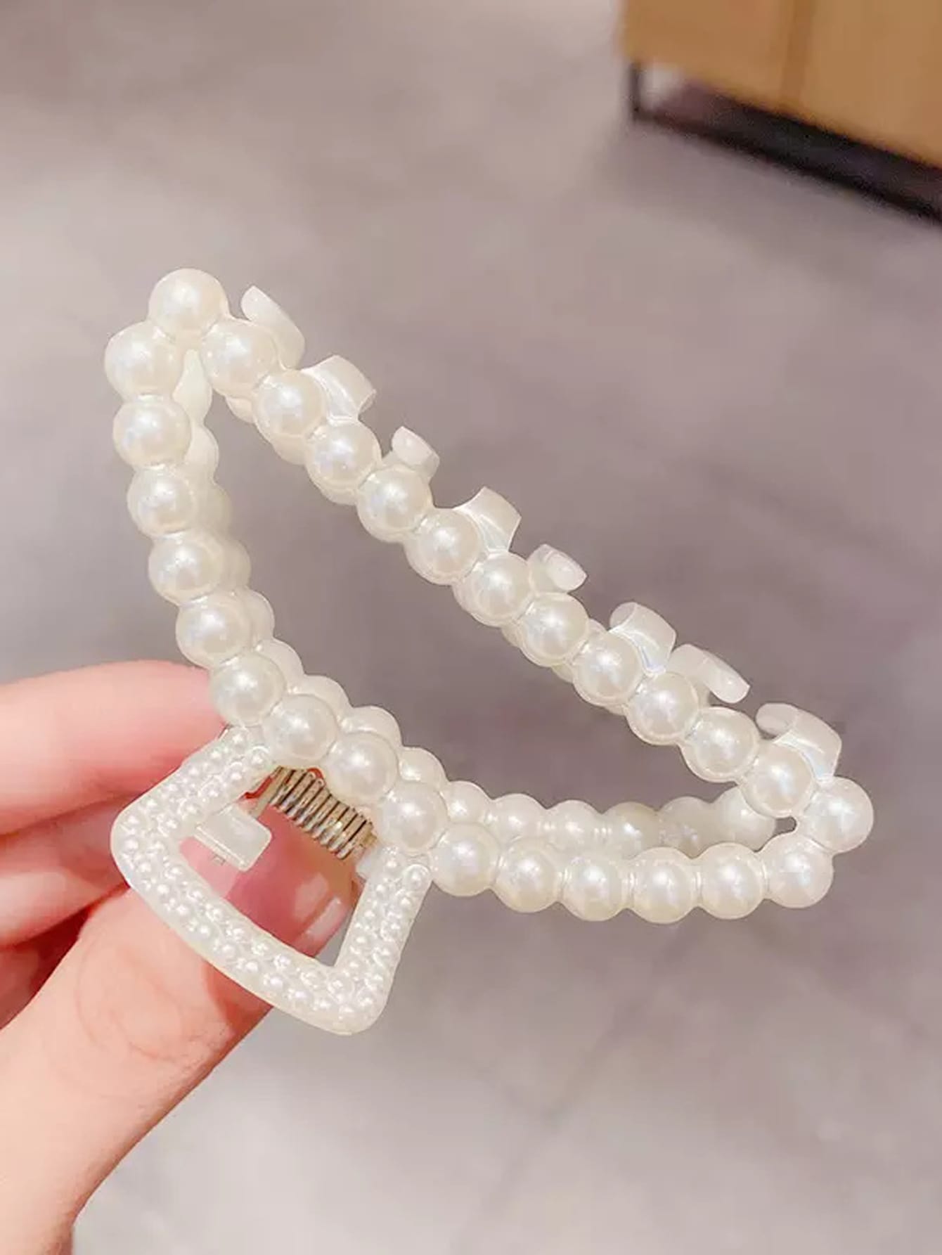 Hair Clip with Artificial Pearl Decor