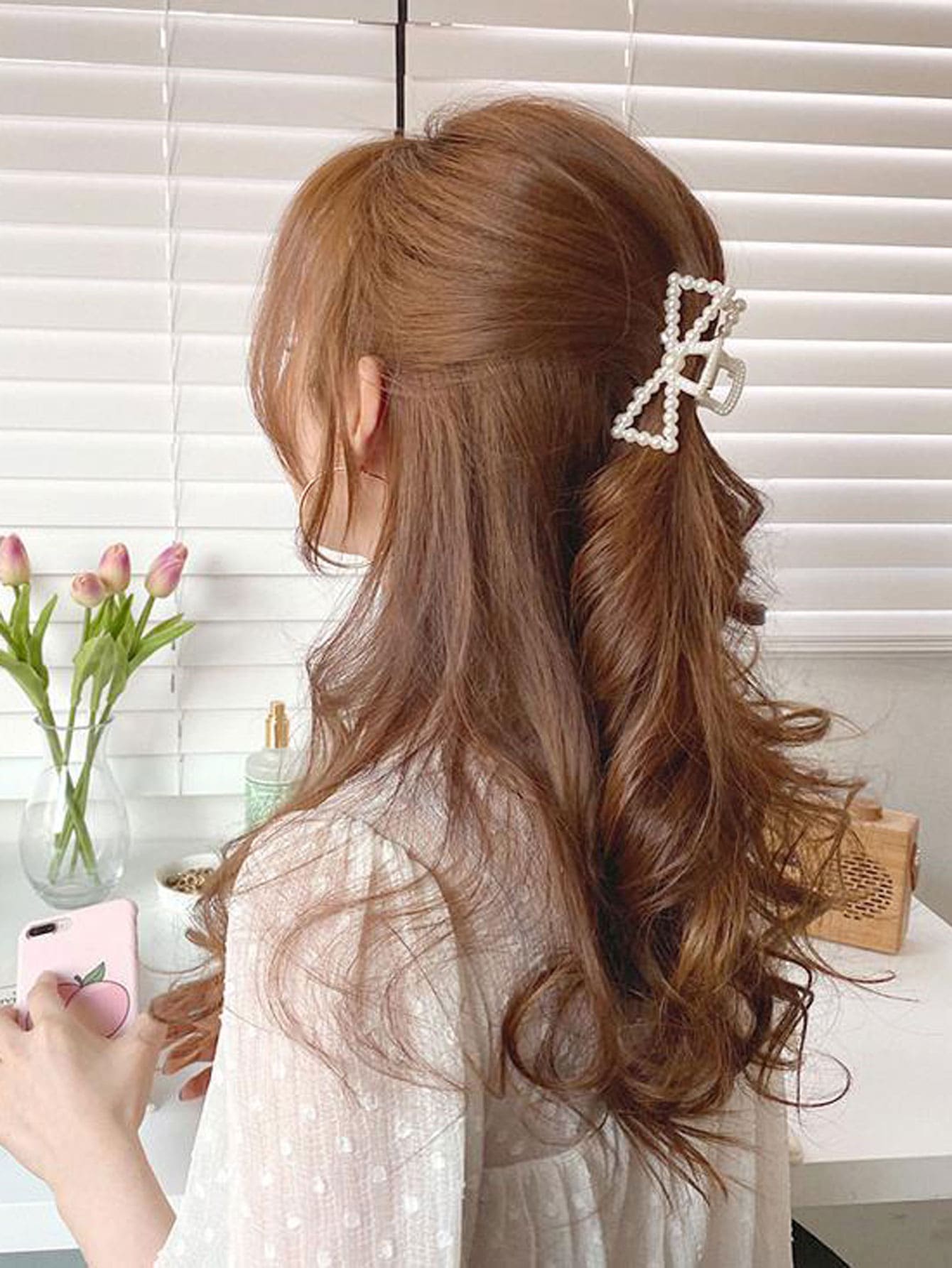 Hair Clip with Artificial Pearl Decor