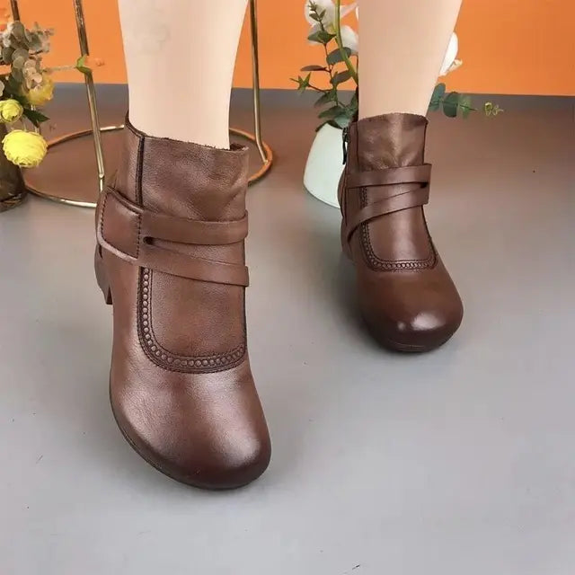 Cecelia™ - Retro Ankle Boots Made of Leather (50% DISCOUNT)