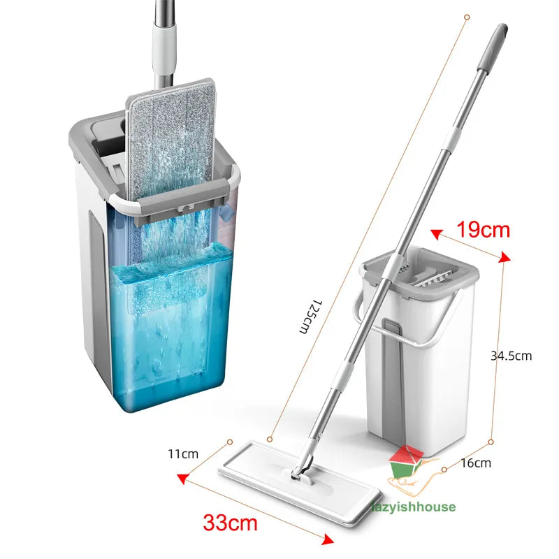 QuickClean™ - Floor Squeegee Magic Mop with Bucket (50% OFF)