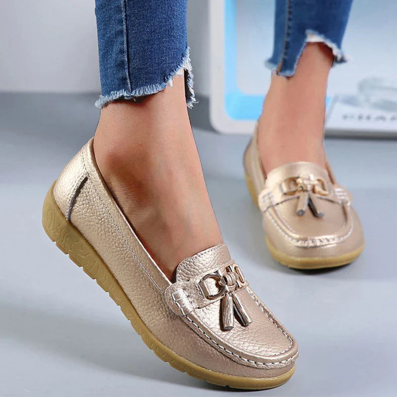 EleganceEase™ - Casual Leather Flats