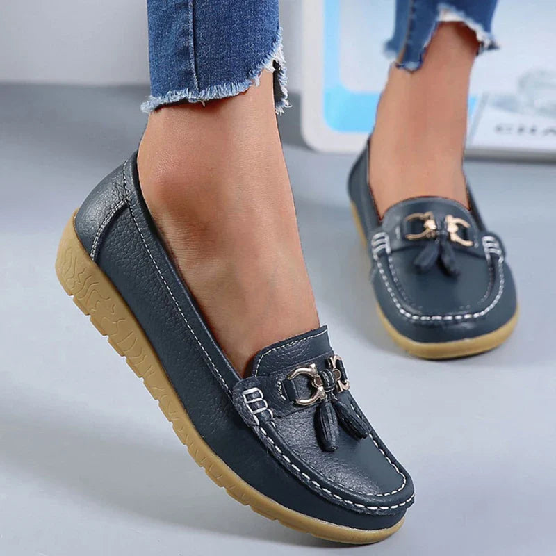 EleganceEase™ - Casual Leather Flats
