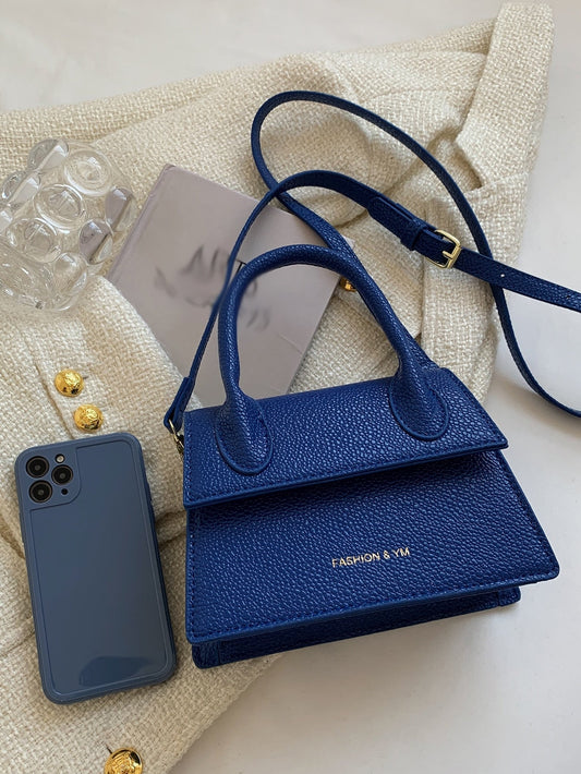 Square Bag with Pebble Embossing, Flap