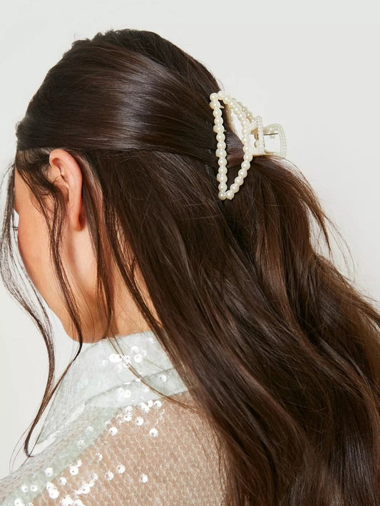 Hair Clip with Artificial Pearl Decor