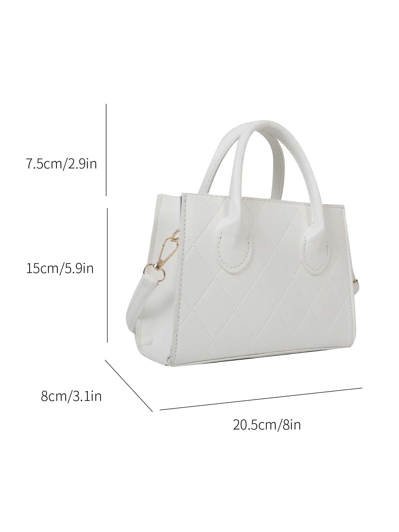 Square Bag with Crocodile Embossing, Double Handle