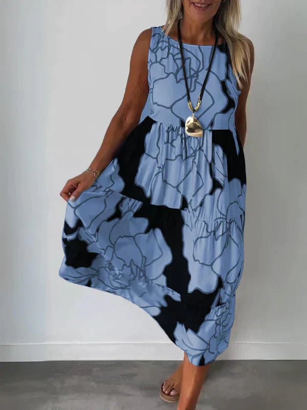 Leni™ - Lässiges Rundhals-Kleid Mit kurzen Ärmeln (50% RABATT)