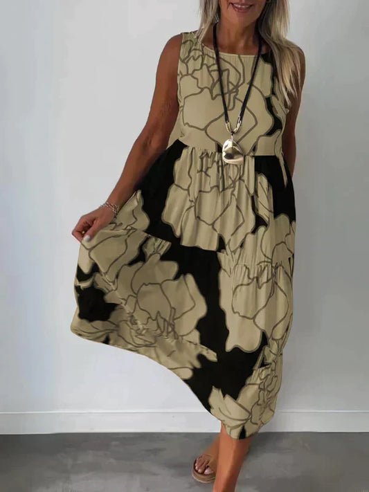 Leni™ - Lässiges Rundhals-Kleid Mit kurzen Ärmeln (50% RABATT)