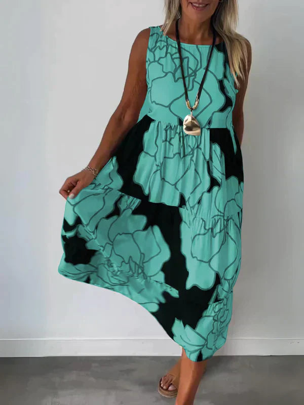 Leni™ - Lässiges Rundhals-Kleid Mit kurzen Ärmeln (50% RABATT)