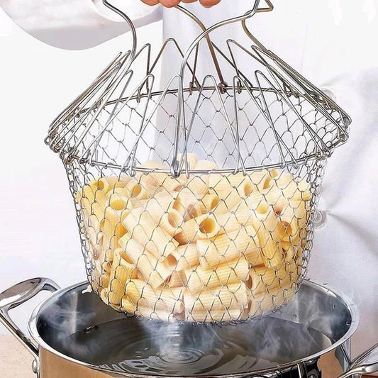 ChefPro™ – Cooking basket with retractable stainless steel sieve (50% discount)
