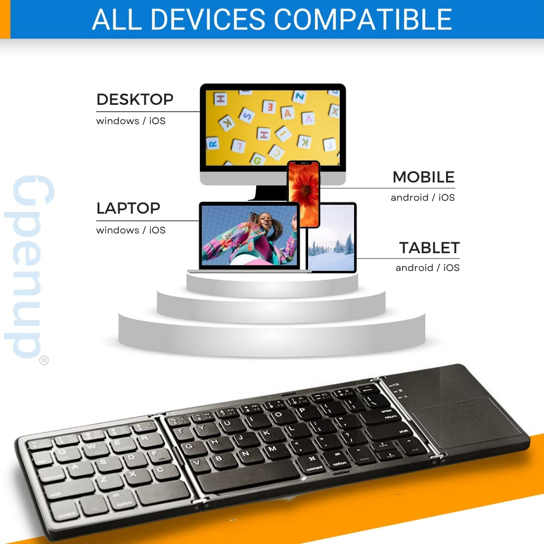 Keyless™ Foldable Wireless Bluetooth Keyboard