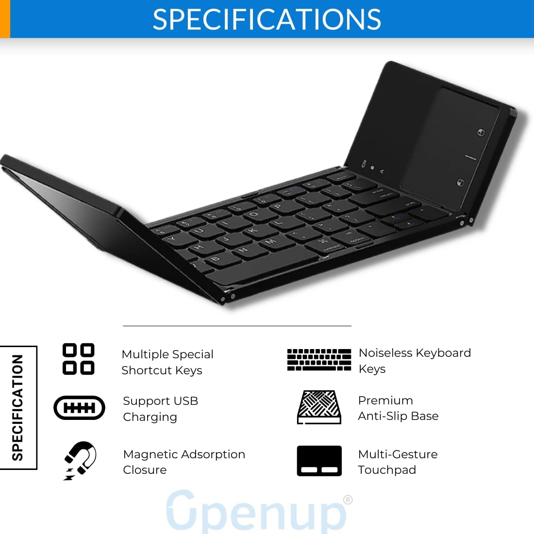 Keyless™ Foldable Wireless Bluetooth Keyboard